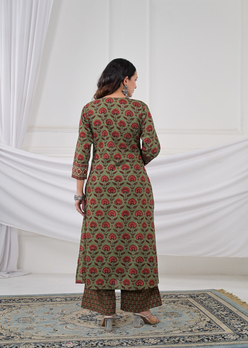 Women Yoke Embroidered 3-Piece Kurta Pant Set