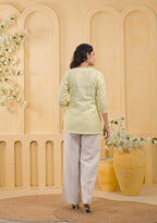 Women Chikankari Embroidered Ethnic Tunic Top