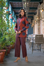 Women Striped Shirt Style 2-Piece Co-Ord Set