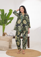Women Abstract Leaf Print 2-Piece Co-Ord Set