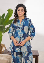 Women Abstract Leaf Print 2-Piece Co-Ord Set