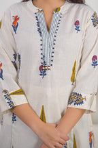 Rose Pink Ethnic Printed Straight Kurta Palazzo Set