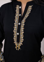 Embroidered Kurta with Printed Dupatta