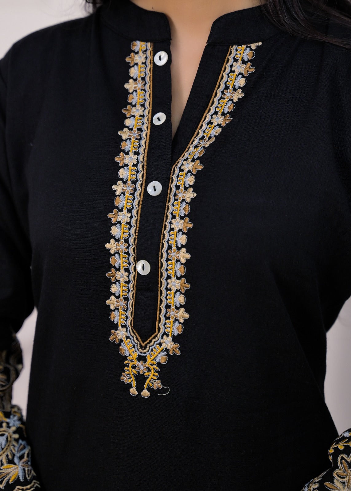 Embroidered Kurta with Printed Dupatta