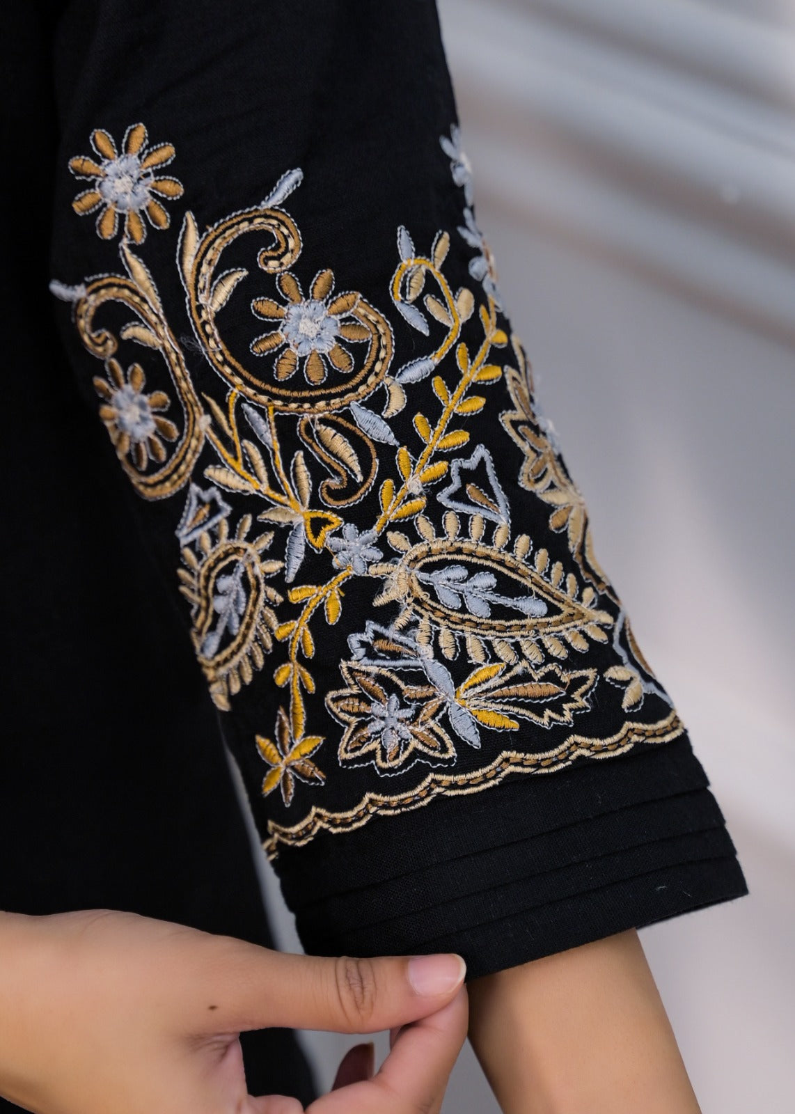 Embroidered Kurta with Printed Dupatta