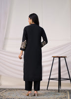 Embroidered Kurta with Printed Dupatta