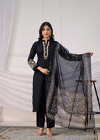 Embroidered Kurta with Printed Dupatta