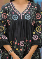 Floral Embroidered Peplum Kurta Pant Set