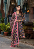 Printed Straight Kurta Pant Dupatta Set