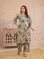 Floral Printed Straight Kurta Pant Set