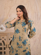 Floral Printed Straight Kurta Pant Set