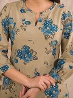Floral Printed Straight Kurta Pant Set