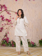 Embroidered Straight Kurta Pant Set