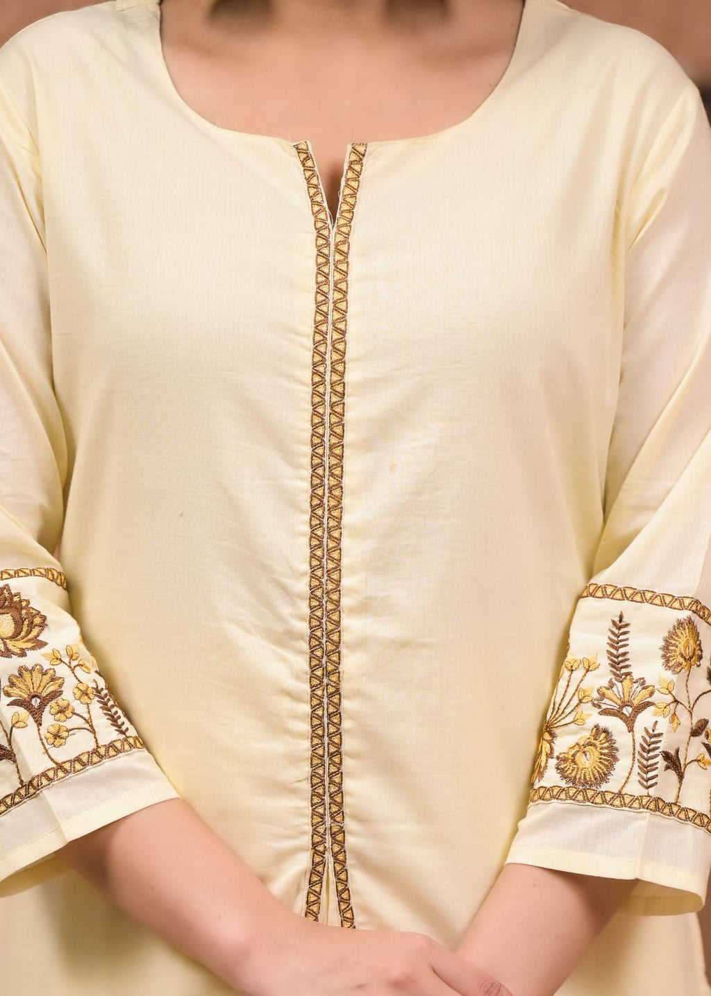 Floral Embroidered Kurta Palazzo with Dupatta Set