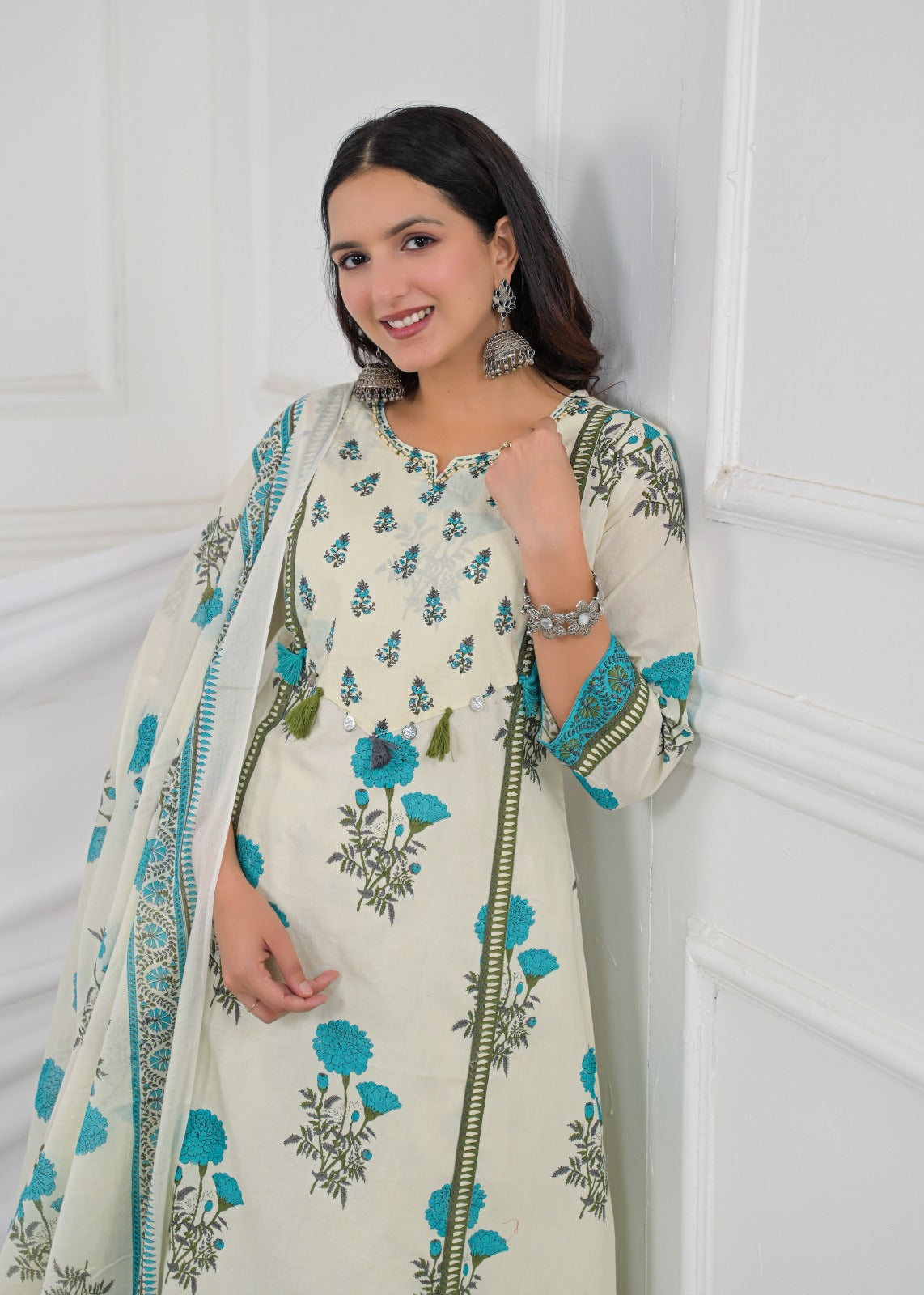 Floral Printed Anarkali Kurta Set
