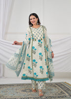 Floral Printed Anarkali Kurta Set
