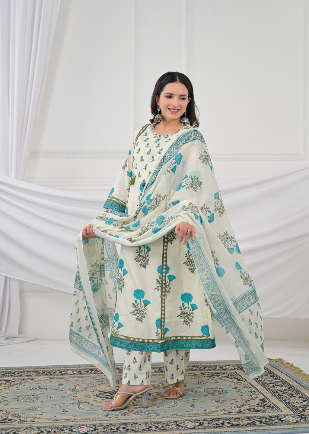 Floral Printed Anarkali Kurta Set