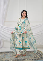 Floral Printed Anarkali Kurta Set