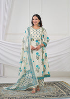 Floral Printed Anarkali Kurta Set