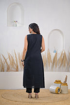Embroidered Straight Kurta Pant Set with Dupatta