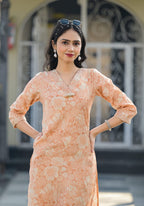 Floral Printed Straight Kurta Pant Set