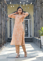 Floral Printed Straight Kurta Pant Set