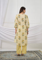 Floral Printed Straight Kurta Pant with Dupatta Set