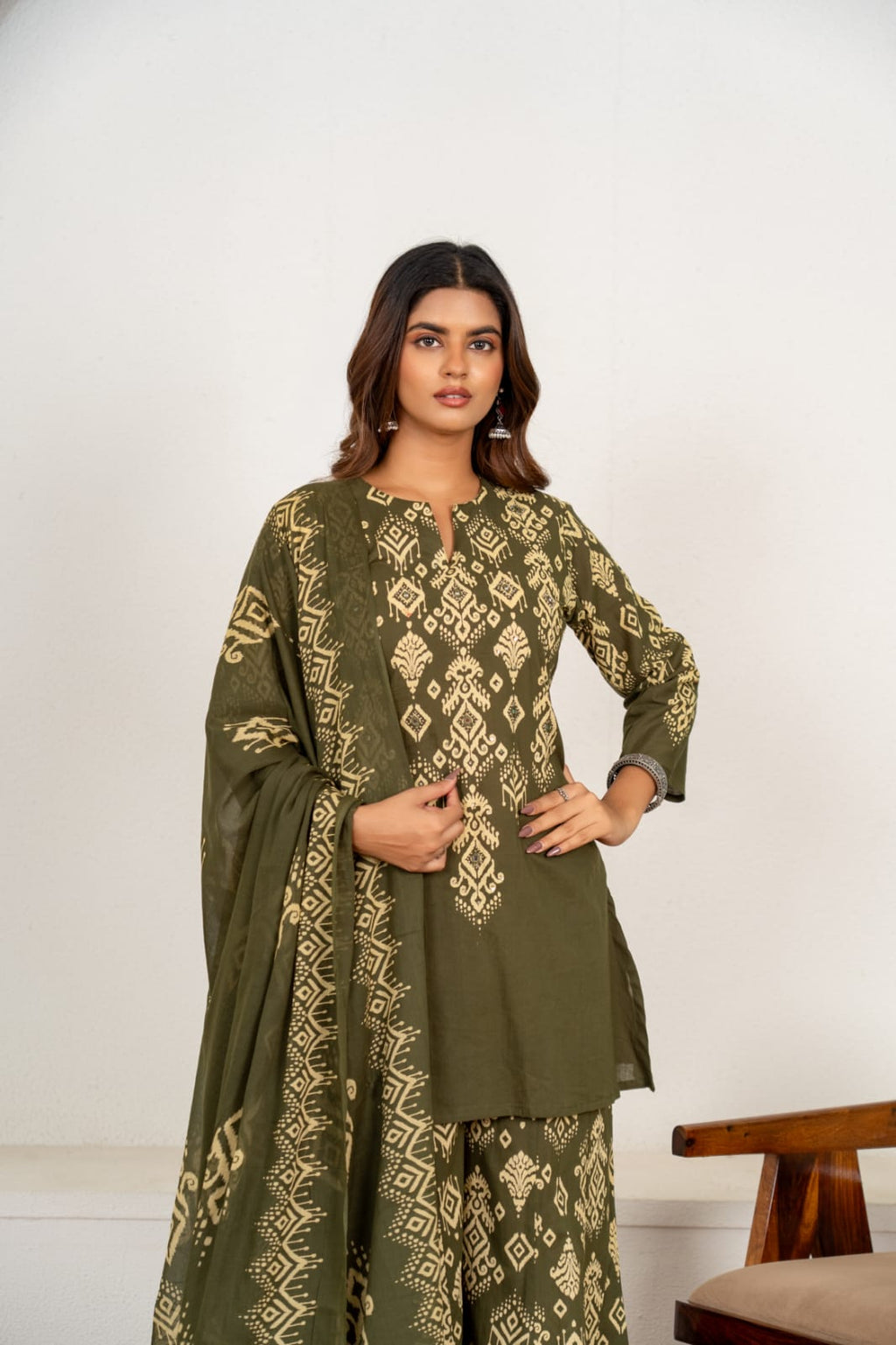 Geometric Printed Kurta Sharara with Dupatta Set