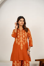 Geometric Printed Kurta Sharara with Dupatta Set