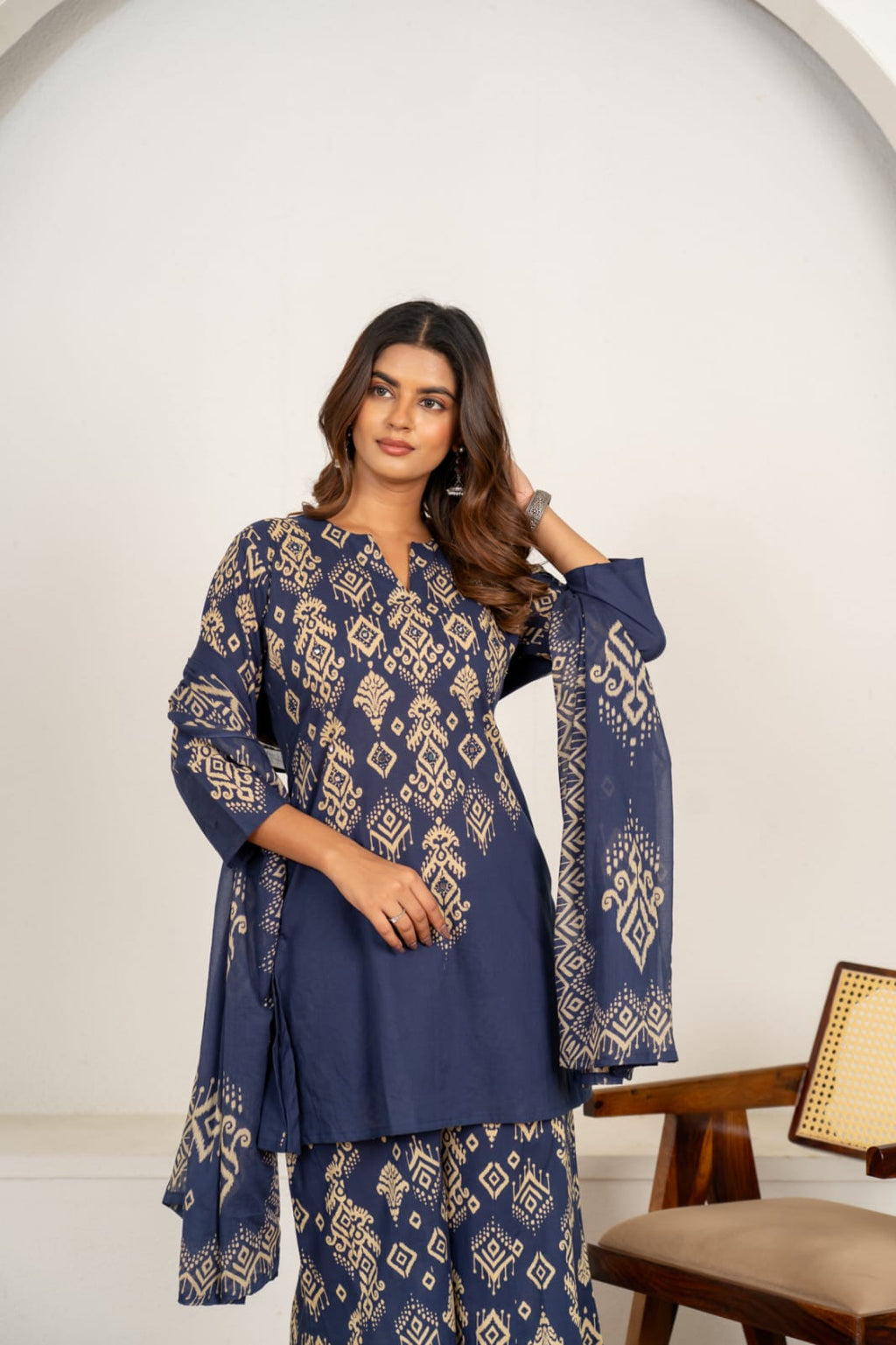 Geometric Printed Kurta Sharara with Dupatta Set