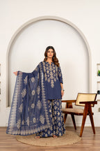 Geometric Printed Kurta Sharara with Dupatta Set