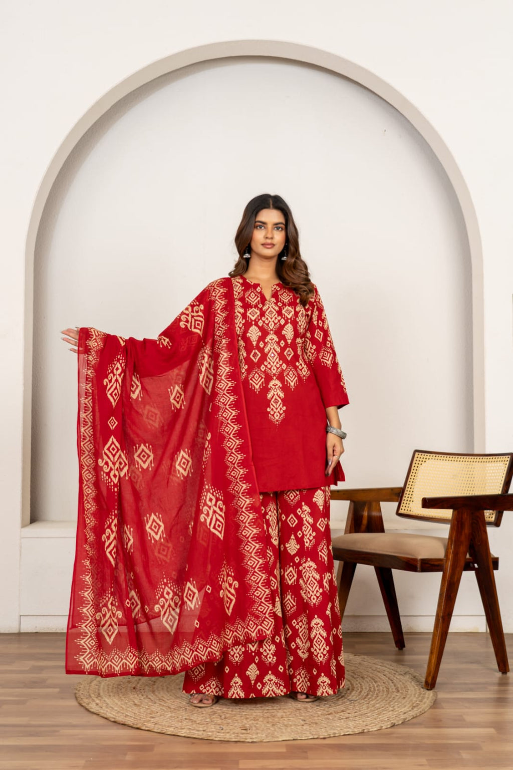 Geometric Printed Kurta Sharara with Dupatta Set