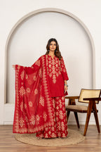 Geometric Printed Kurta Sharara with Dupatta Set