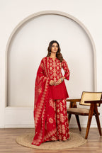 Geometric Printed Kurta Sharara with Dupatta Set