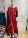 Printed Straight Kurta Pant with Dupatta Set