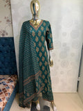 Printed V-Neck Straight Kurta Pant with Dupatta Set