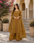 Printed Anarkali Kurta with Palazzo Pant & Dupatta Set