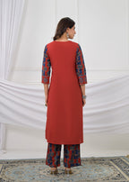 Printed Anarkali Kurta Palazzo with Dupatta Set