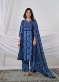 Printed Anarkali Kurta Palazzo with Dupatta Set