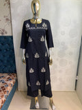Embroidered Straight Kurta with Palazzo Pant Set 1129