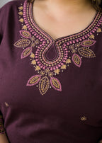 Embroidered Cotton Flex Sweetheart Neck Kurta & Pant Set