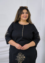 2-Piece Potli Button Embroidered Kurti Pant Set