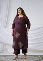 2-Piece Potli Button Embroidered Kurti Pant Set
