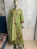 Floral Embroidered Asymmetric Kurta Pant Set 1134