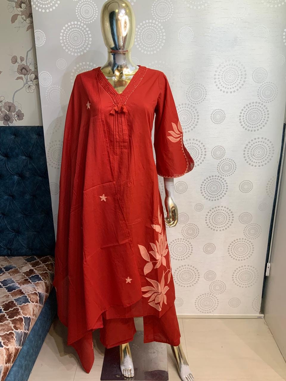 Embroidered Flared Kurta with Pant Set 1133