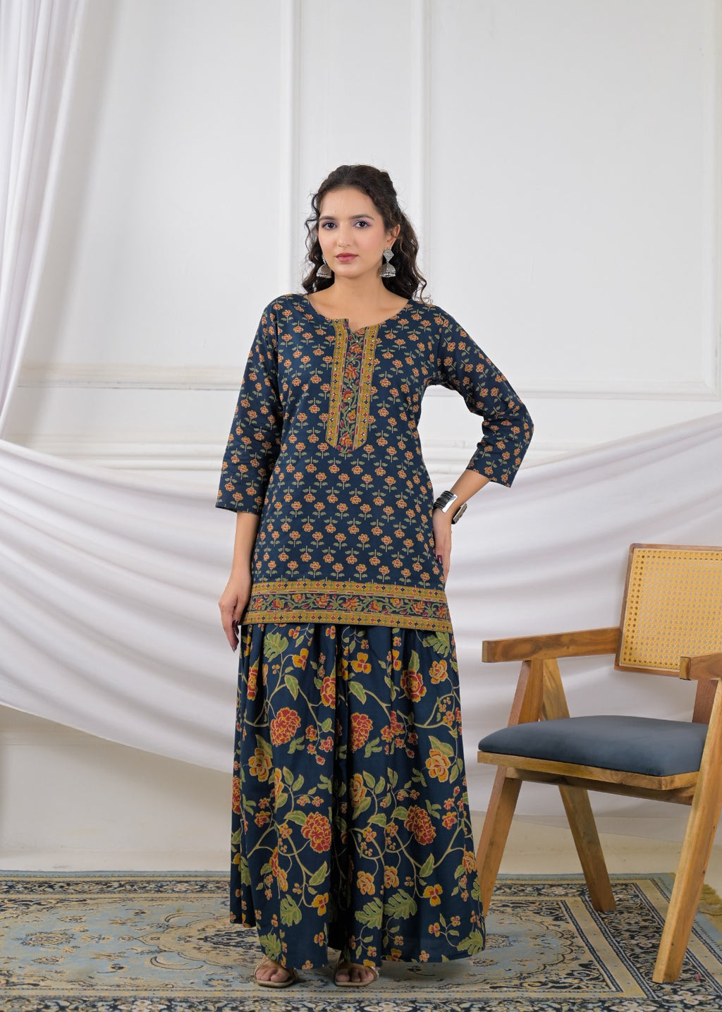 Floral Printed Sharara Suit Set