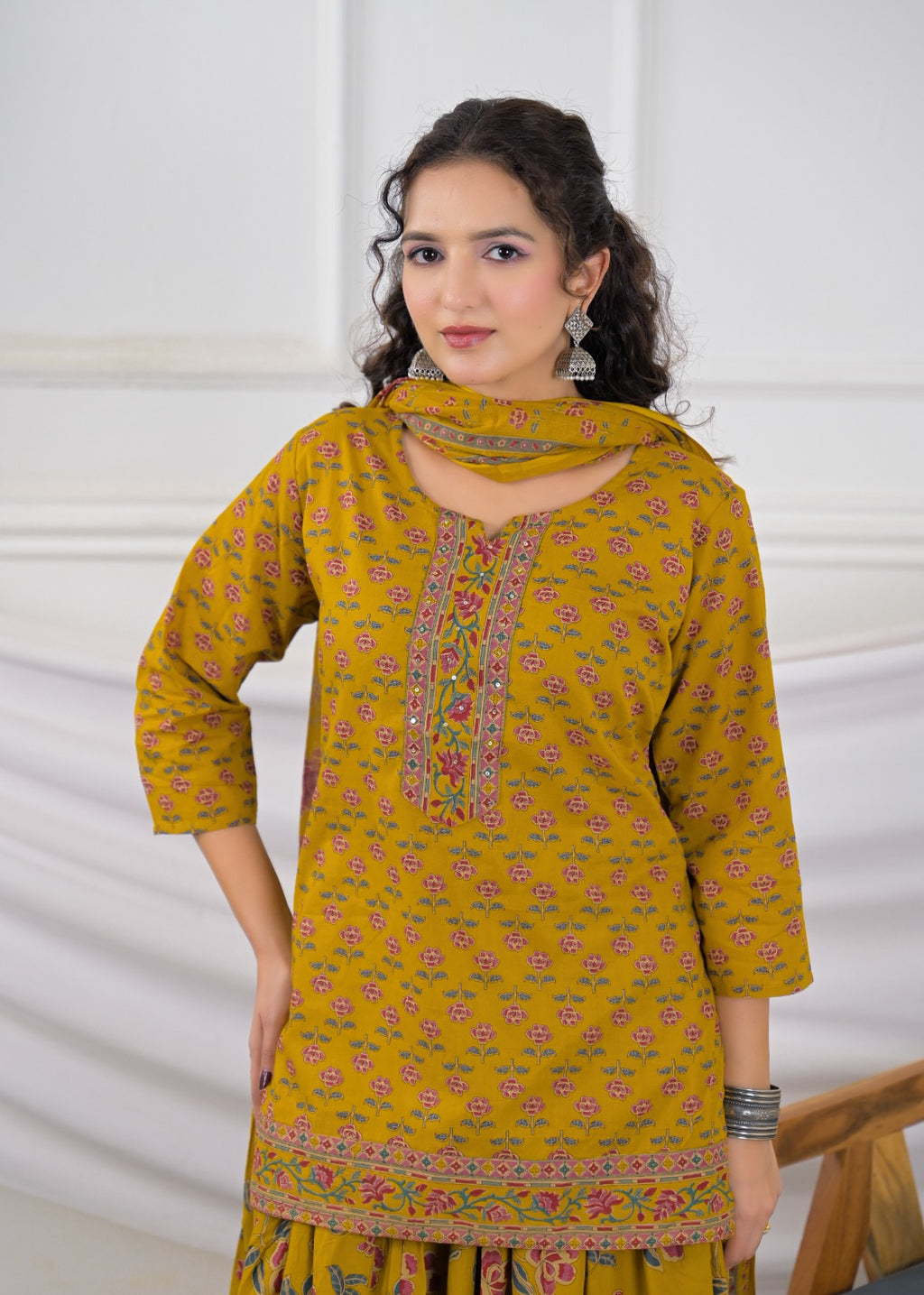 Floral Printed Sharara Suit Set
