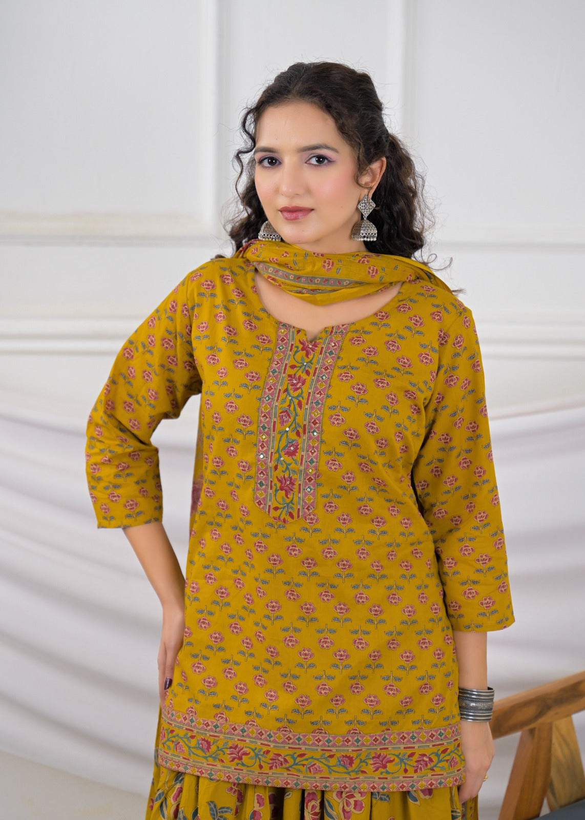 Floral Printed Sharara Suit Set