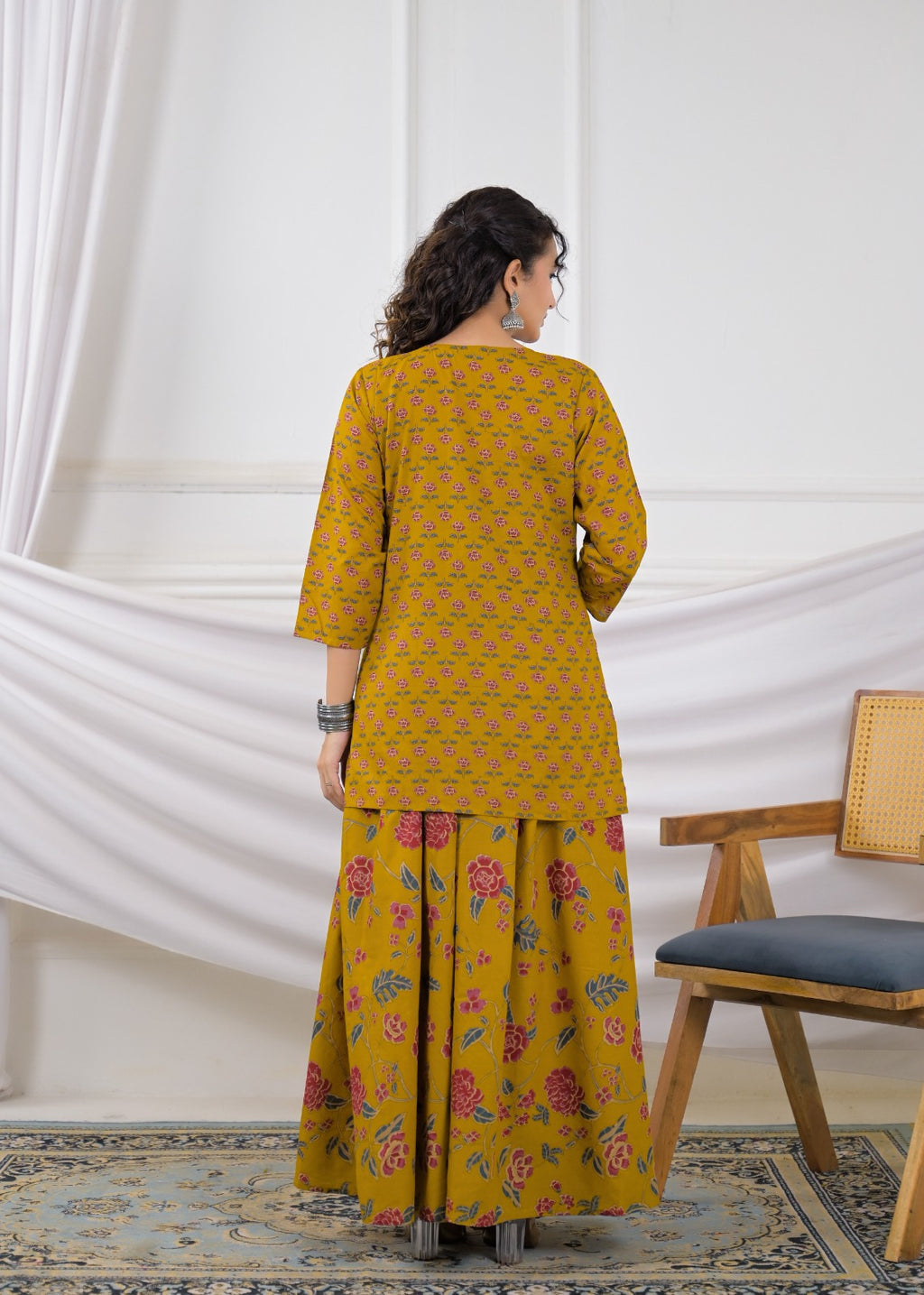 Floral Printed Sharara Suit Set