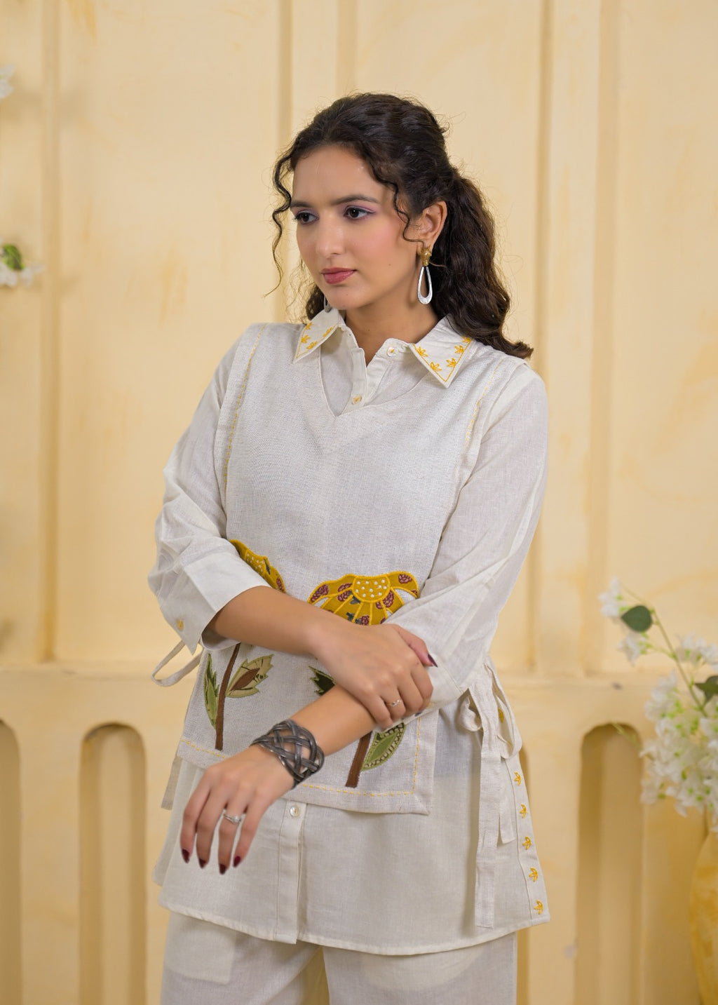 Embroidered Shirt with Slip Dress